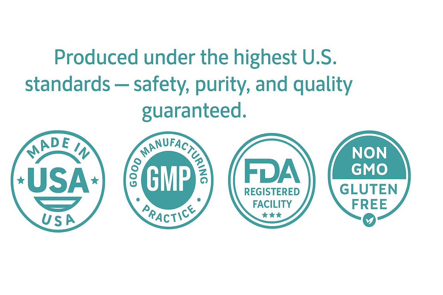 GMP • FDA facility • 100% Natural • Non-GMO